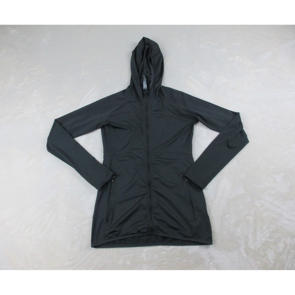 Mountain Hardwear Jacket Womens‎ Extra Small Black Hooded Zip Active Outdoors*